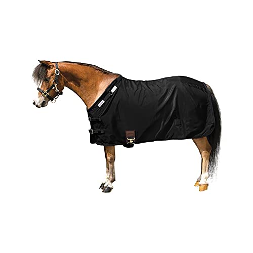 Dura Nylon Horse Stable Sheets (Horse Size 46 / V-Free | Open Front | Legstrap / Black)