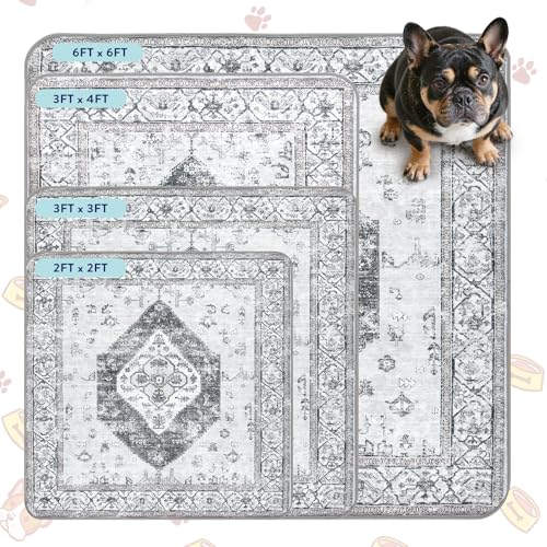 Extra Large Washable Dog Pee Pads (Gray / 6FT x 6FT (Pack of 1))