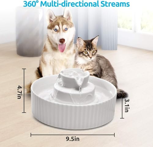 2.1L Ceramic Cat Water Fountain for Cats and Dogs