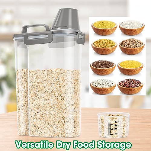 Rice Storage Container 3 to 5 Lbs (3Qt-Grey)