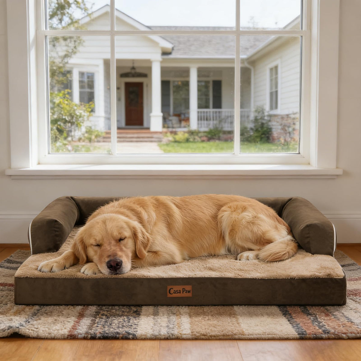Waterproof Orthopedic Dog Bed for Extra Large Dogs (Brown / 45.0"L x 35.0"W x 8.0"Th)