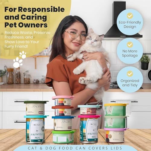 4 Pack Universal Pet Food Can Covers Lids (Coral Veil / 4 Piece Set)