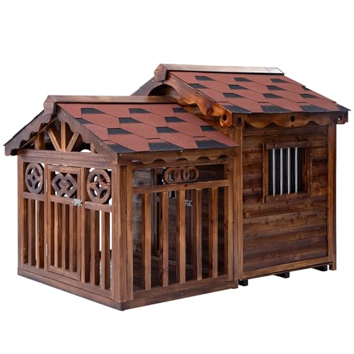 Deluxe Outdoor Dog House (Wood-Style4 / 5XL)