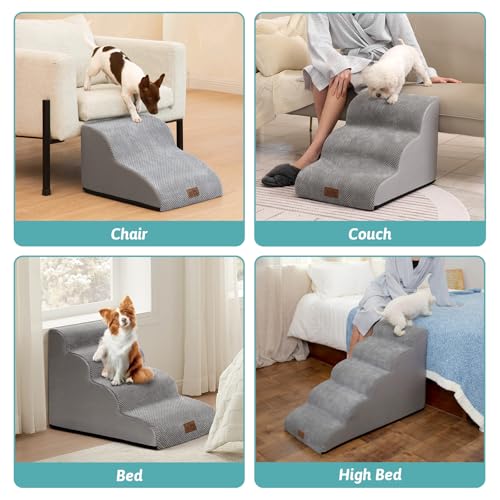 Dog Stairs for Small Dog 19.7" H (Grey / Standard:15.7"x28.3"x19.7")
