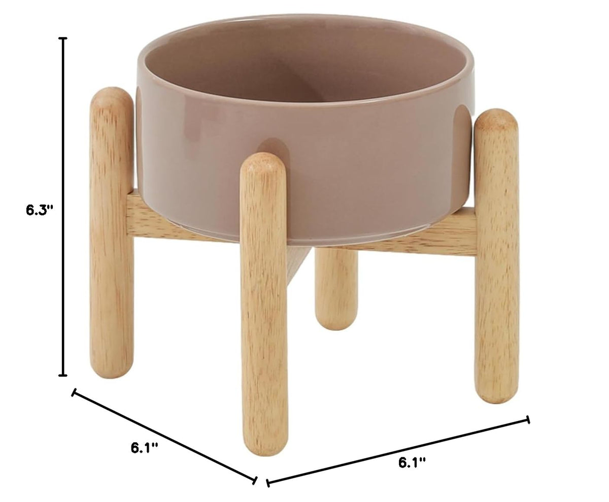 Ceramic Dog Bowls Elevated (Brown Coffee)