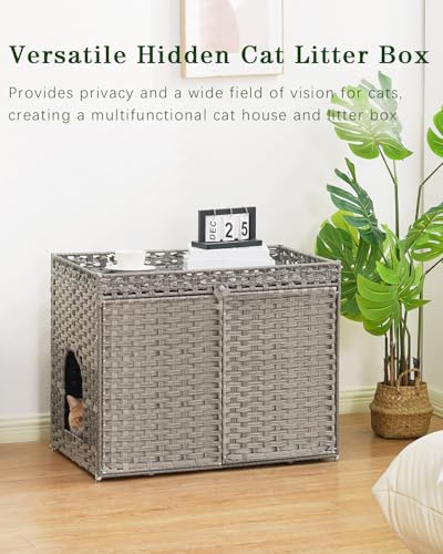 Cat Litter Box Enclosure Furniture (Grey)