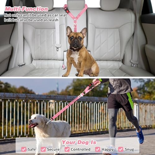 Dog Seat Belt for Car (Pink)