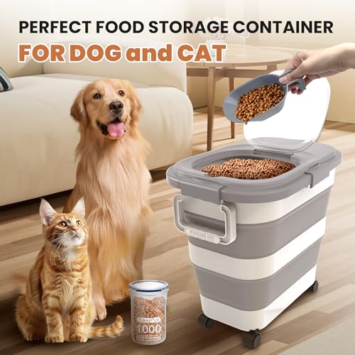 23 25Lbs Airtight Dog Food Storage Container (Grey/25 LBS)