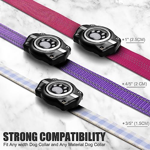 AirTag Dog Collar Holder 4 Pack Compatible with Apple Air Tag 1st & 2nd Gen (Bright striped black / 4 Pack)