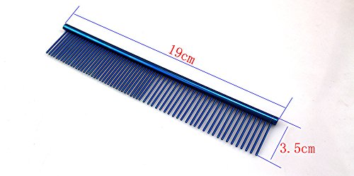 ZoCr Stainless Steel Pet Comb for Dogs Cats (Blue)