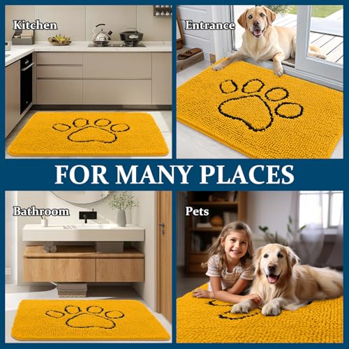 Dog Door Mat for Muddy Paws 30x20 (Golden Yellow / 30" X 20")