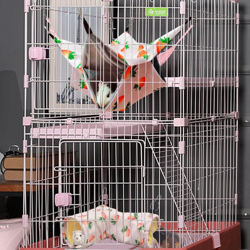 Large Caliber Guinea Pig & Rat Tunnel Hideout & Hammock (2. Hammock&Tunnel-strawberry)