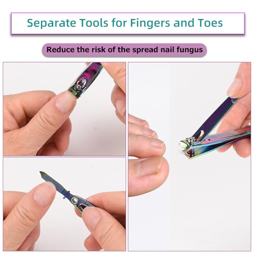2 Pcs Rainbow Nail Clippers Set (Rainbow)