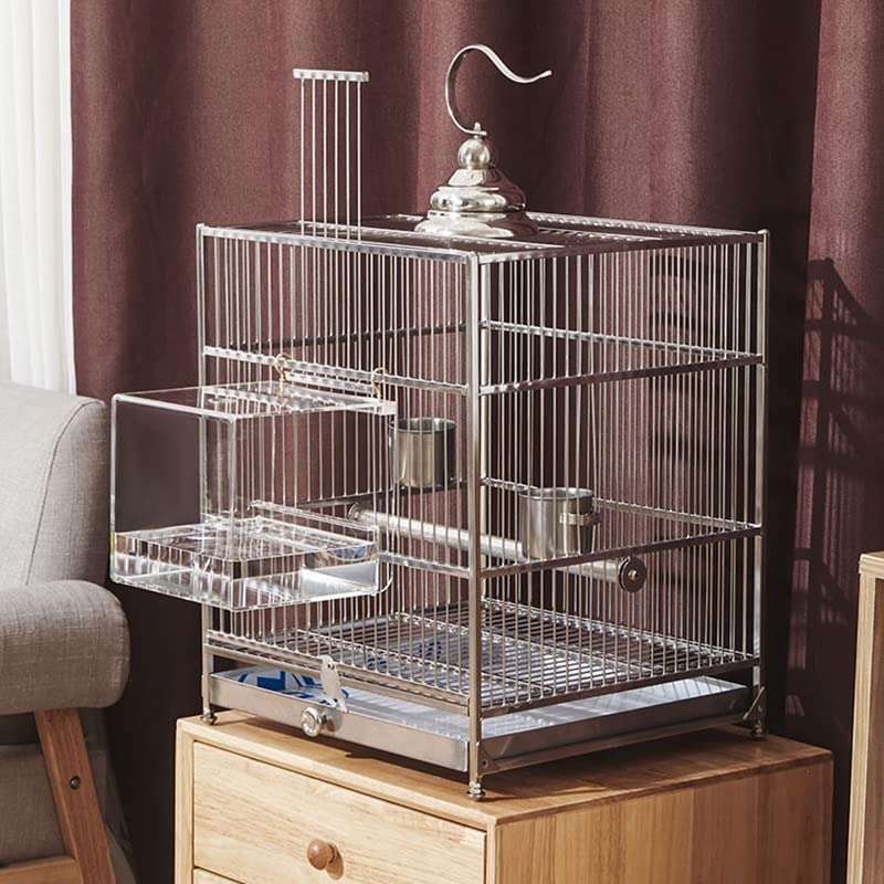 Metal Rectangle Bird Cage Stainless Steel Bird Cage Parrot Bird Cage Outdoor Portable Birdcage for Decoration Houses (Bird Cage)