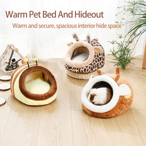 Guinea Pig Bed House & Hideout for Rat Bearded Dragon Hedgehog Ferret to Sleep and Hide (X-Large / 4.Wasp)