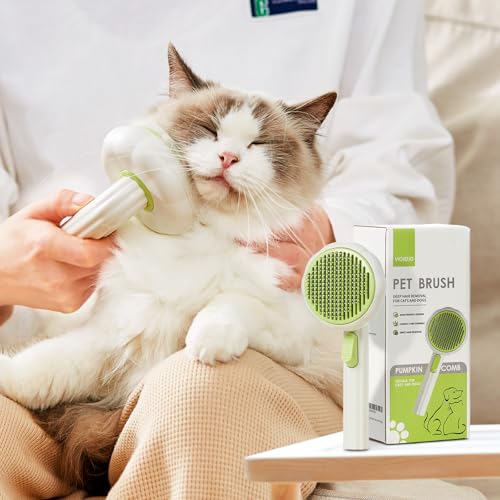 Cat Brush for Indoor Cats for Shedding (Green)