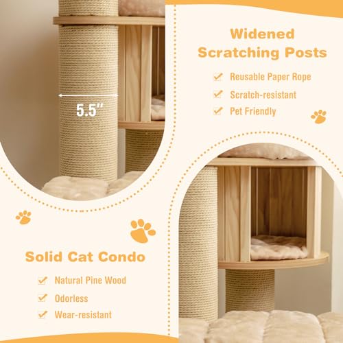 75 Inches Tall Cat Tree for Indoor Cats (75in Tall)