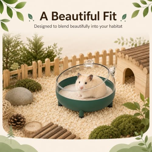 Hamster Sand Bath Container (bathtub-darkgreen)