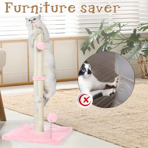 32" Tall Sisal Cat Scratching Posts Tree for Indoor Cats Adults