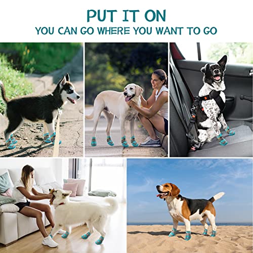 Dog Boots for Large Dogs (Blue / Width 1.37 Inch)