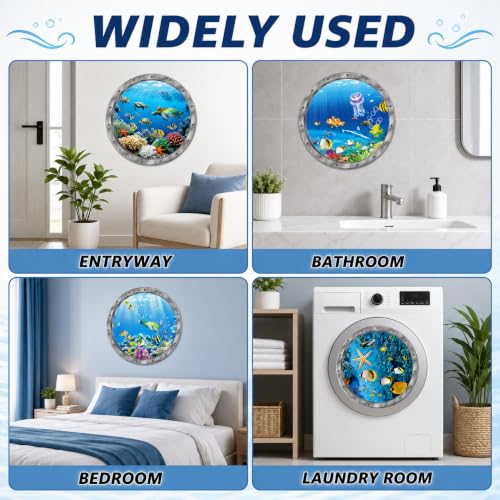 Ocean Animals World Under Sea Decor Turtles Dolphins Fishes Sharks Coral 9p (Blue 08)