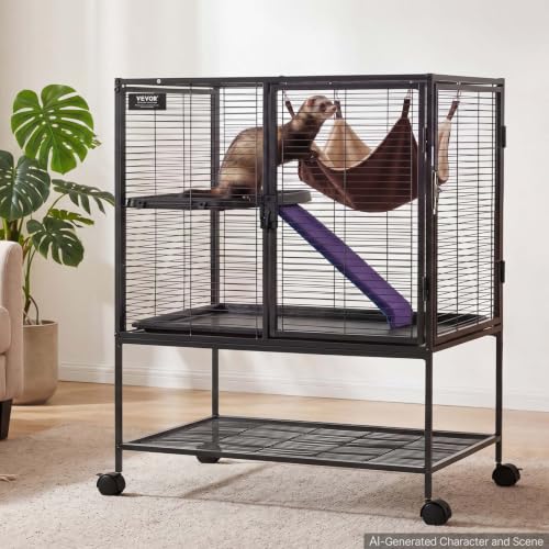 Metal Small Animal Cage 36.22"H 2 (30.3"L x 20.5"W x 36.2"H)