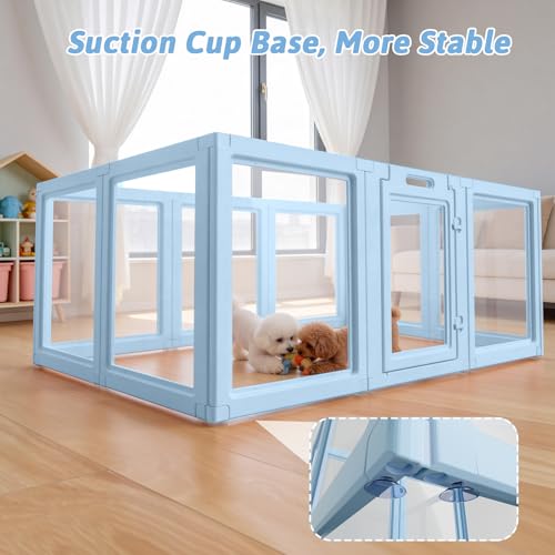 Acrylic Dog Playpen Indoor (Sky Blue / 23.6"H)