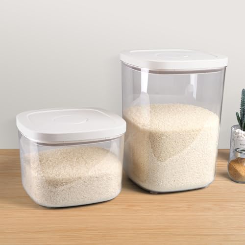Large Flour Storage Container 10.56 Qt (White/Clear / 10.56 Qt-Pop)