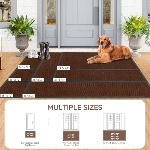 Front Door Mat (3' x 5' (Rectangular) / Brown Diamond)