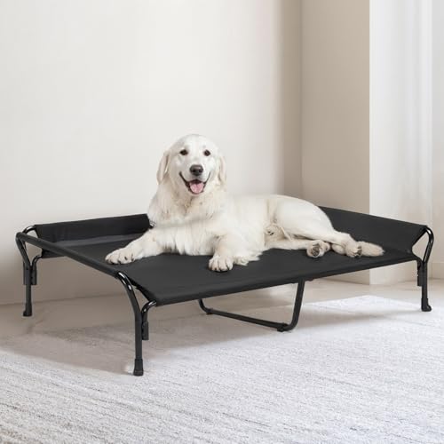 Cooling Elevated Dog Bed (Black / 50.5"L x 33.5"W x 12.0"Th)