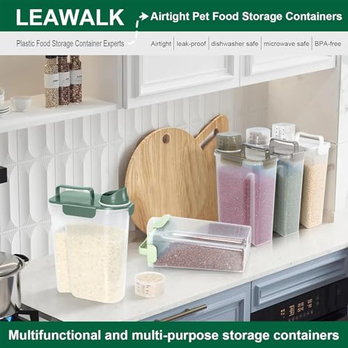 5 7Lbs Cat Dog Storage Container (Dark Green / 5L-1pack)
