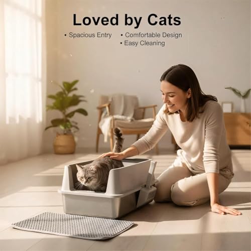 Stainless Steel Cat Litter Box with Lid (X-Large)