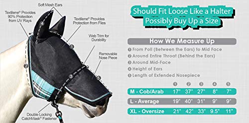 Kensington 90% UV Fly Mask Halter CatchMask UViator (181-Kentucky Blue)