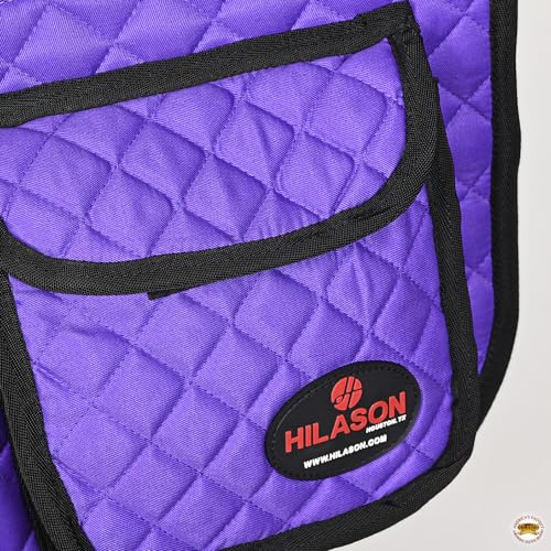 Western Horse Luxury Quilted Saddle Pads with Pockets (Purple)