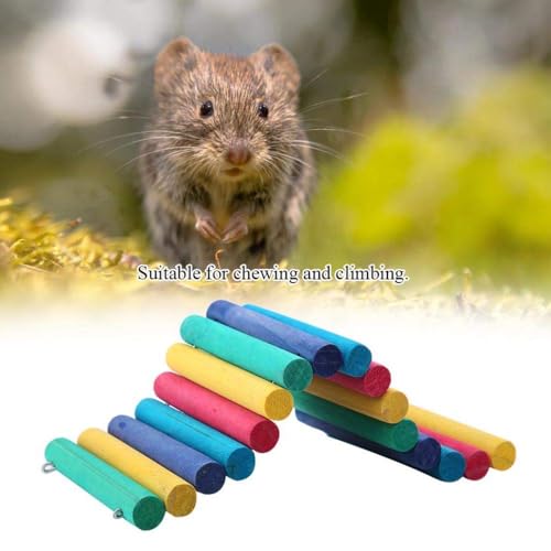 PIVBY 2PCS Wooden Hamster Bridge (2 PCS, Colored wood)