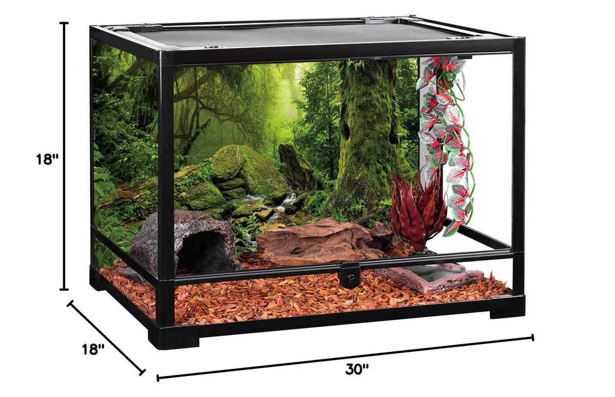 Forest Green Tree Terrarium Backdrop Reptile Habitat Background 30x18 in (30 x 18 inches)