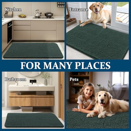 Dog Door Mat for Muddy Paws 32x20 (Blackish Green / 32" X 20")