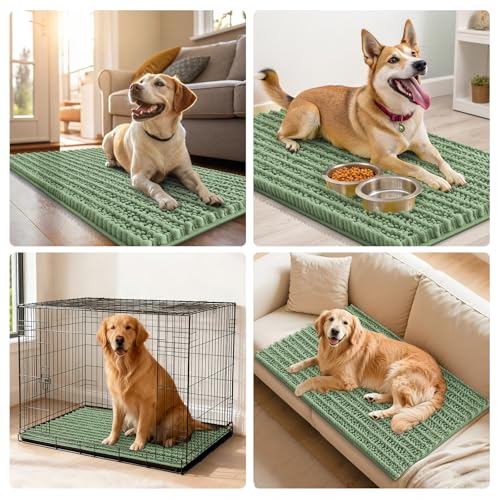 Dog Door Mat for Muddy Paws 24x16 (Layered-Olive Green / 24"X16")