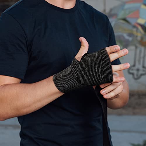 36 Pcs Self Adherent Bandage 4" X 5 Yard Wrap Breathable (Black / 4" X 5 Yard)