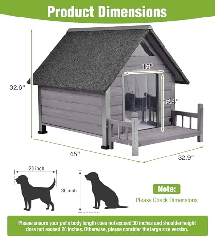 Heated Dog House Outdoor for Winter with Anti