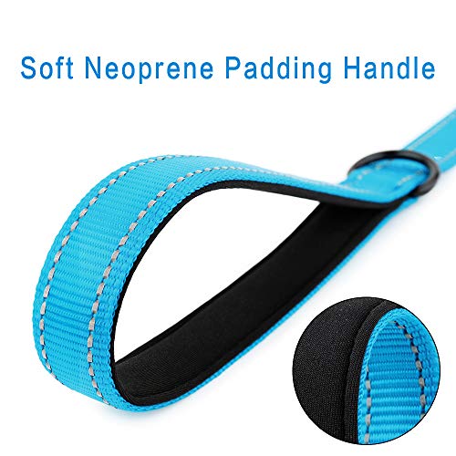 Short Training Dog Leash with Padded Handle for Medium Large Big Dogs (Blue / 18 Inch (Pack of 1))
