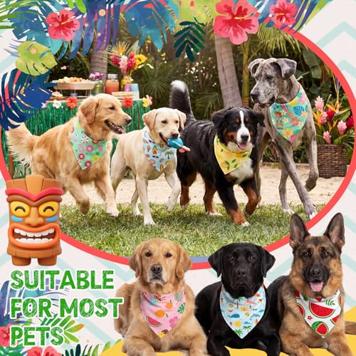 50 Pcs Dog Bandanas Bulk for Summer (Summer / 31.5 x 21.7 x21.7 Inch)