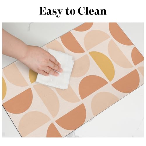 Dog Food Mats for Floors (Boho Semicircle / S(12"×20"))