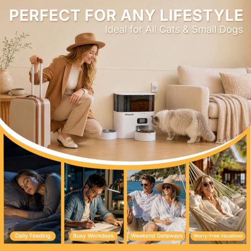 5L Automatic Cat Feeder & 3L Water Dispenser (White)