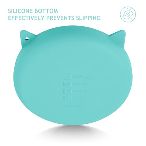 Slow Feeder Cat Bowl Silicone Pet Puzzle Feeder for Slow Eating (Cyan / 1 Cup)