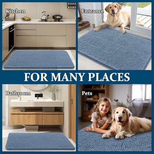 Dog Door Mat for Muddy Paws 44x24 (Airy Blue / 44" X 24")
