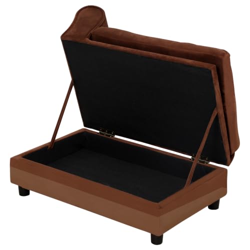 Luxury Fancy Dog Couch with Hidden Storage (Brown)
