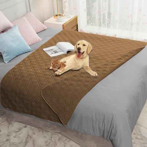 Waterproof Dog Bed Cover Pet Blanket for Furniture Bed Couch Sofa Reversible (30x100 Inch (Pack of 1) / Cream+babypink)
