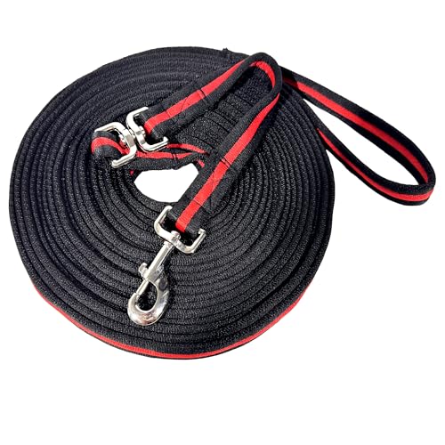 Lunge Line for Horse (Black&Red&Black) / 34ft/10m)