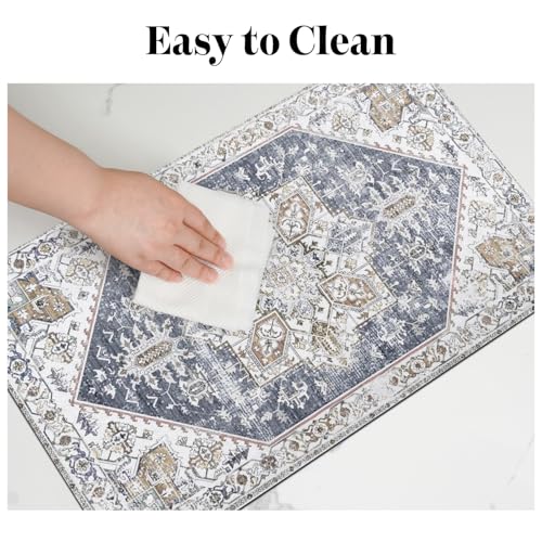 Dog Food Mats for Floors Absorbent (Grey Blue / S(12"×20"))